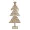 25.5" Distressed Rustic Wooden Christmas Tree with Carved Star Topper